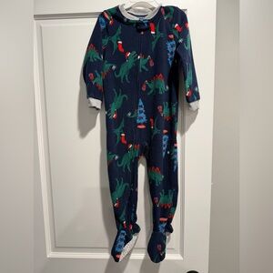 Carter's Navy and Green Dinosaur Footie Pajamas